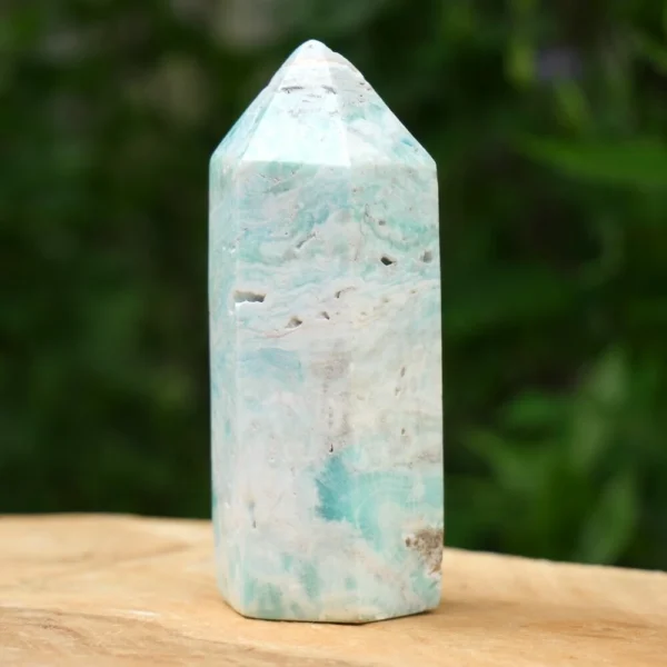 Fraaie carribean blue calciet toren van 9,5cm hoog
