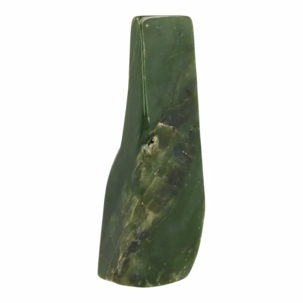 Prachtige jade nefriet vrije vorm van ruim 15,5cm hoog uit Pakistan