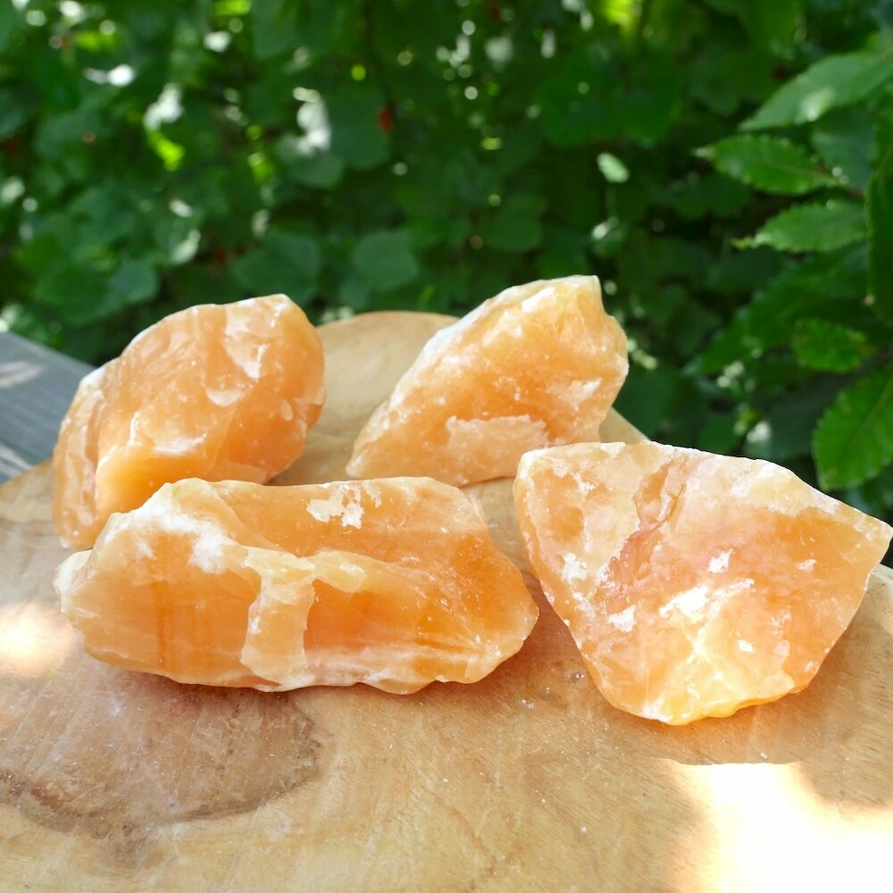 Oranje calciet ruw 6-8cm