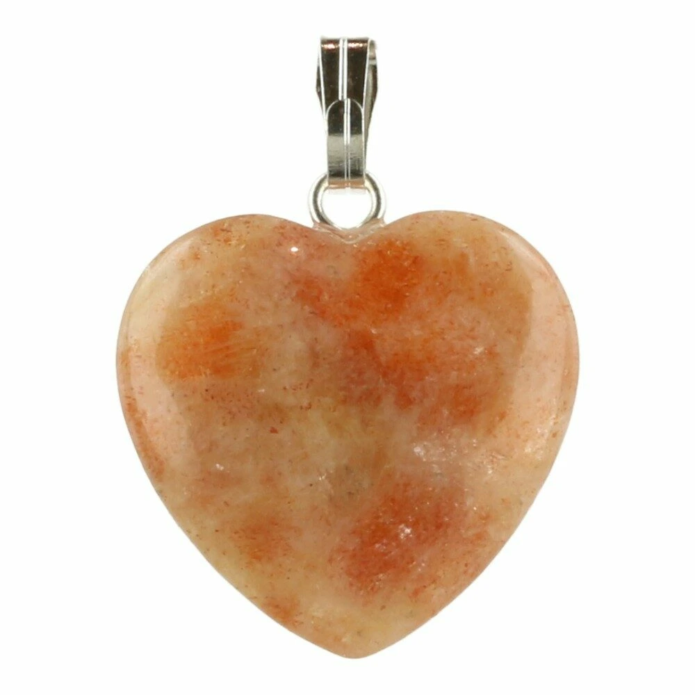 Zonnesteen hartje hanger 2cm