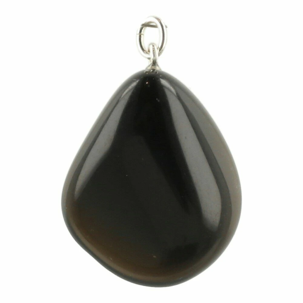 Zwarte obsidiaan hanger met oogje