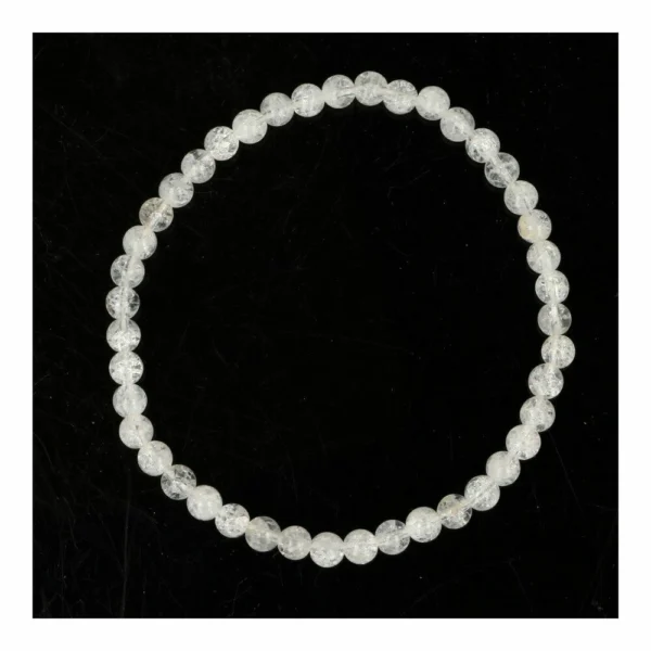 Fraaie bergkristal armband 4mm in fire & ice uitvoering met kleine schittervlakjes