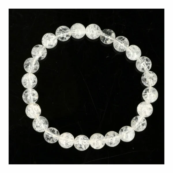 Fraaie bergkristal fire&ice armband met kralen van 8mm