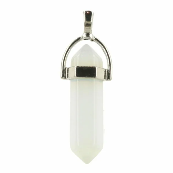 Witte opaliet hanger punt van 3cm hoog