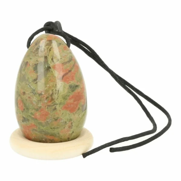 Mooi unakiet yoni ei van 40x25 mm op houten ring en met gaatje