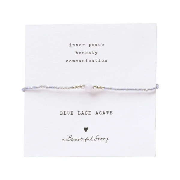 Fraaie blauwe chalcedoon armband Iris verstelbaar van A Beautiful Story