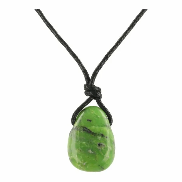 Fraaie groene chrysopraas hanger doorboord