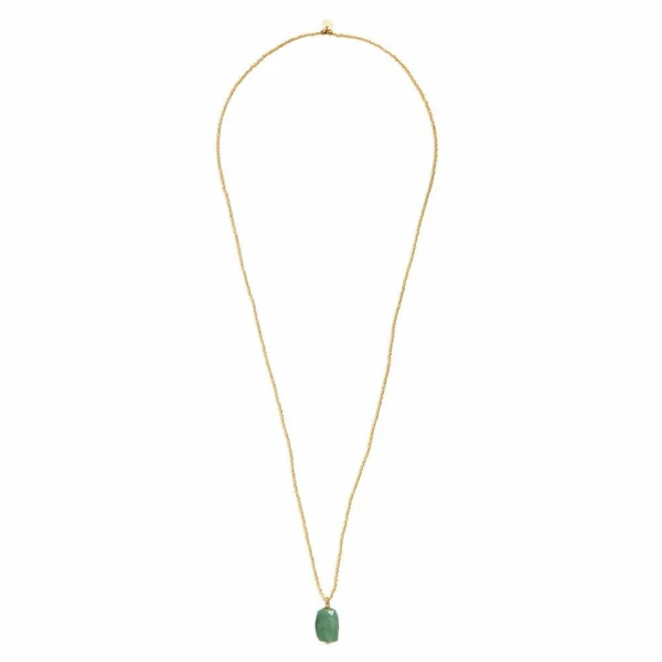 Mooie goudkleurige groene aventurijn ketting 'Calm' van A Beautiful Story