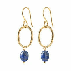 Mooie Lapis Lazuli oorbellen verguld Graceful van A Beautiful Story