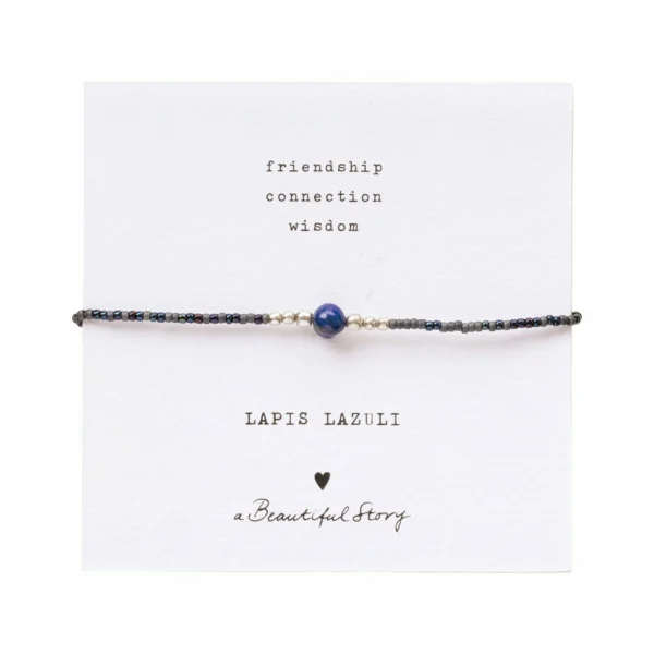 Fraaie lapis lazuli armband Iris verstelbaar van A Beautiful Story