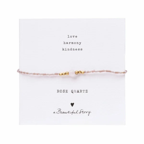 Rozenkwarts armband Iris verstelbaar van A Beautiful Story