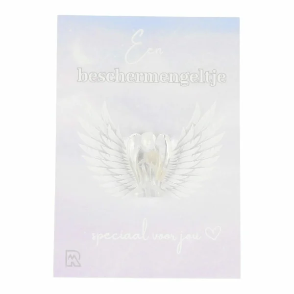 Beschermengel bergkristal met kaartje