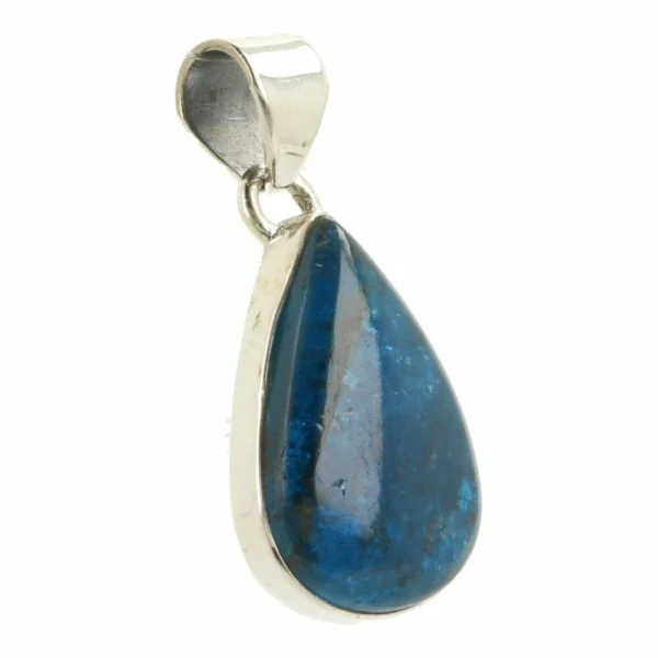 Fraaie donkere blauwe apatiet hanger in zilver nr4 in druppelvorm