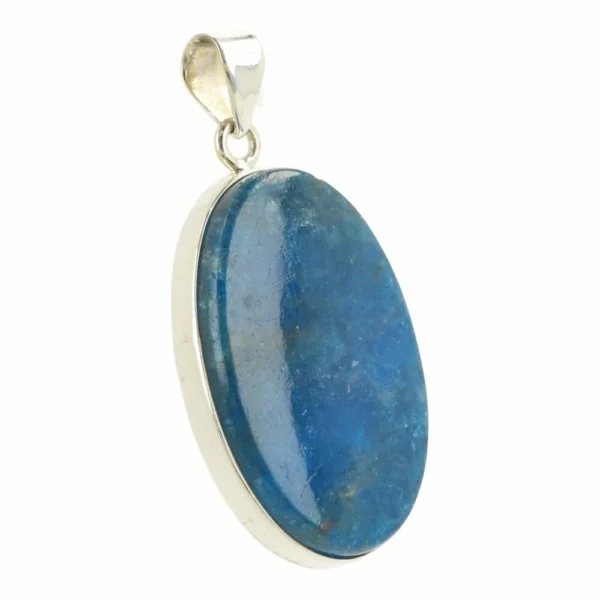 Mooie grote blauwe apatiet hangen in zilver nr5 van 34mm hoog