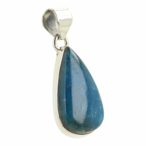Mooie heldere blauwe apatiet hanger in zilver nr6 met fraaie schittering