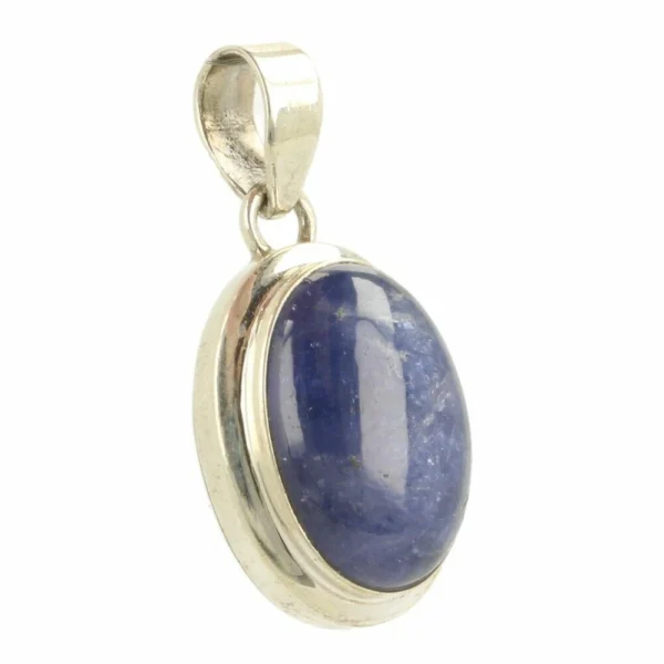 Fraaie grote kyaniet hanger in zilver nr1 met mooie glans