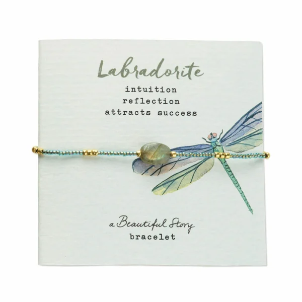 Labradoriet armband wanting op cadeaukaart van A Beautiful Story