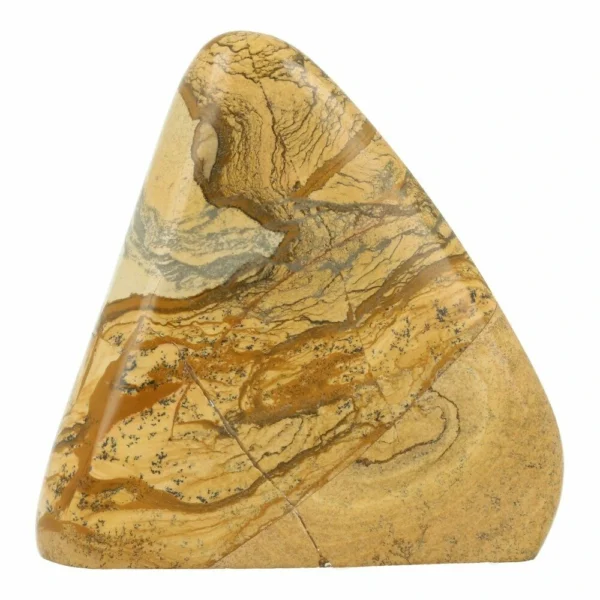 Mooie landschapsjaspis gepolijst van 11cm hoog en en breed uit Namibië