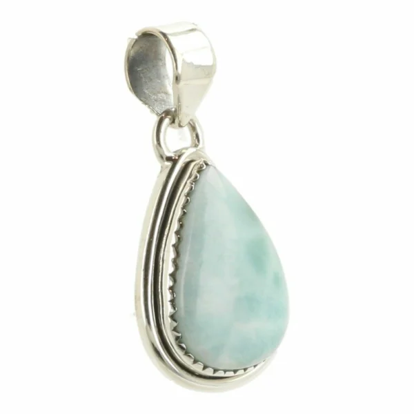 Fijne larimar hanger in zilver 'nr13' uit de Dominicaanse Republiek