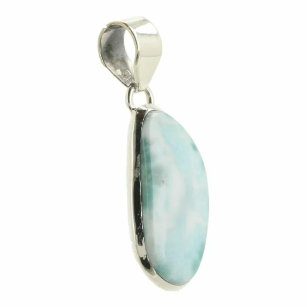 Bijzonder gevormde larimar hanger in zilver 'nr14'