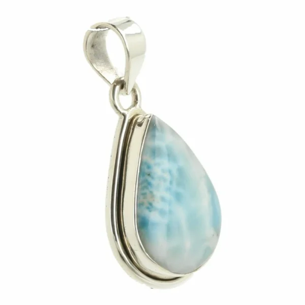 Mooie larimar hanger in zilver 'nr8'