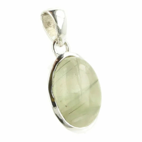 Leuke kleine prehniet hanger in zilver nr7
