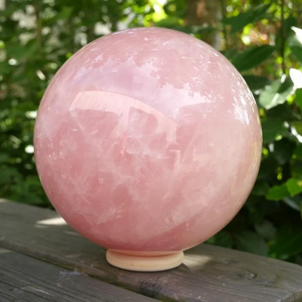 A-kwaliteit rozenkwarts bol XL van maar liefst 15,5cm diameter
