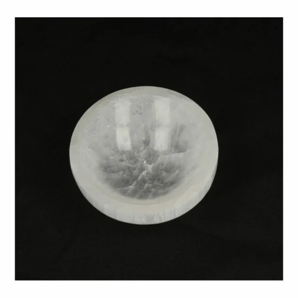 Fijn seleniet schaaltje rond 8cm om je sieraden in op te laden