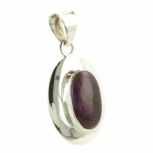 Mooie ovalen sugiliet hanger in zilver nr3