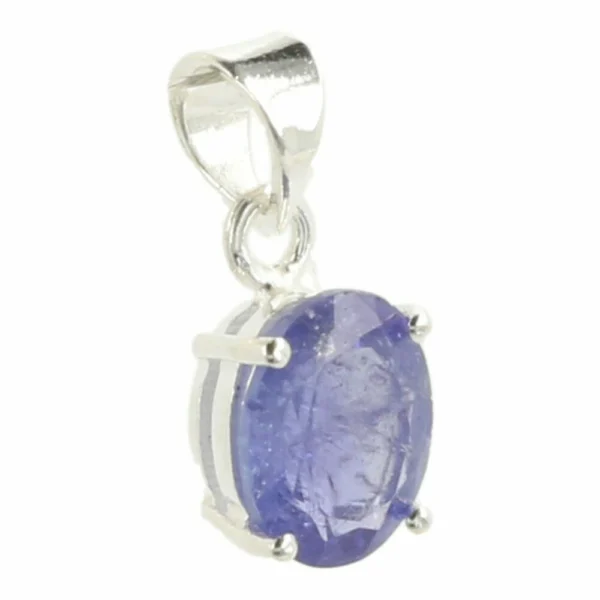 Mooie tanzaniet hanger in zilver 'nr5' met facetgeslepen tanzaniet