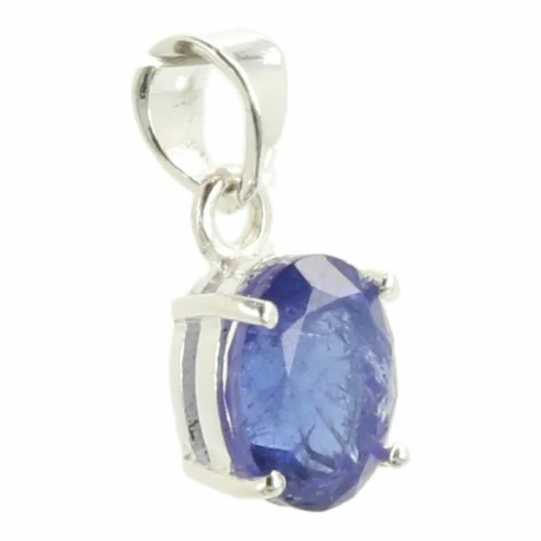 Bijzonder fraaie tanzaniet hanger in zilver 'nr3' met ovale facetgeslepen tanzaniet