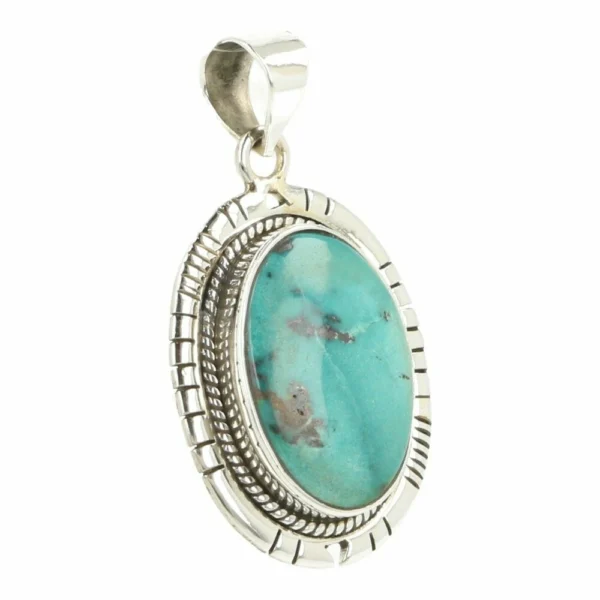 Fraaie turquoise hanger in zilver nr4