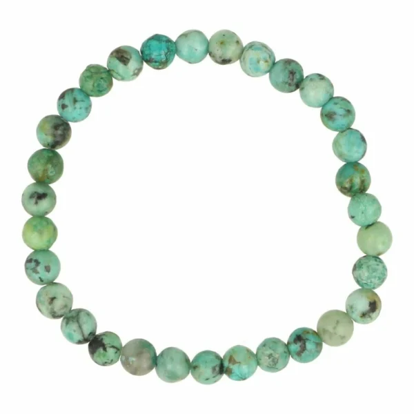 Fraaie Afrikaanse turquoise kinderarmband met kralen van 4mm