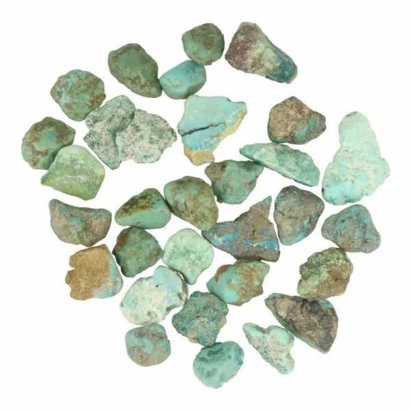 leuke stukjes turquoise ruw van 1,5-2cm lang