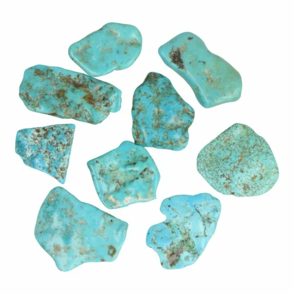 Mooie platte turquoise trommelsteen van 2,5-4cm lang uit Mexico