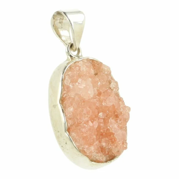 Fraaie apofyliet hanger in zilver ruw nr1