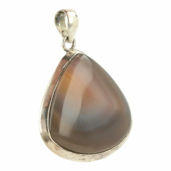 Mooie gestreepte Botswana agaat hanger in zilver nr1