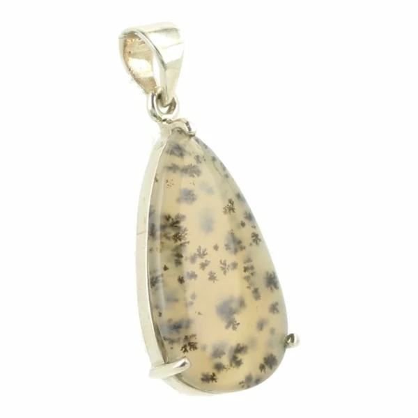 Fraaie dendriet agaat hanger in zilver nr1