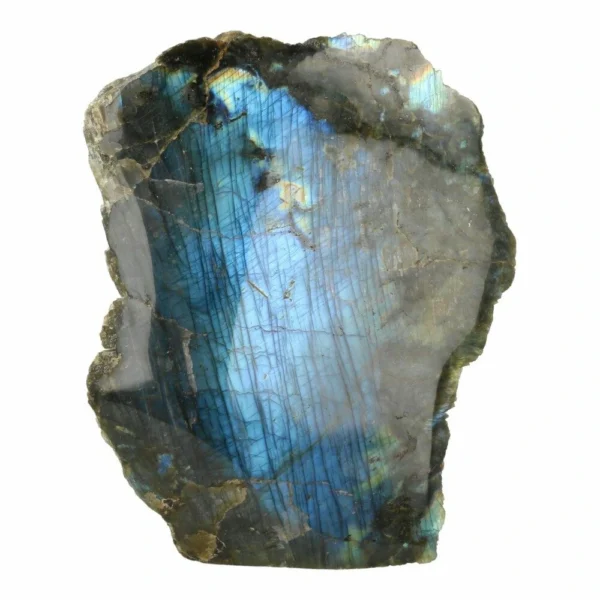 Topkwaliteit enkelzijdig gepolijste ruwe labradoriet van 6,4kg en blauwe flash