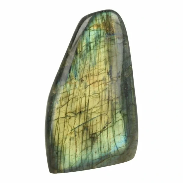 Prachtige labradoriet gepolijste vrije vorm van maar liefst 16cm hoog