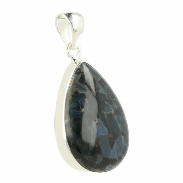 Mooie grote pietersiet hanger in zilver nr4 in druppelvorm