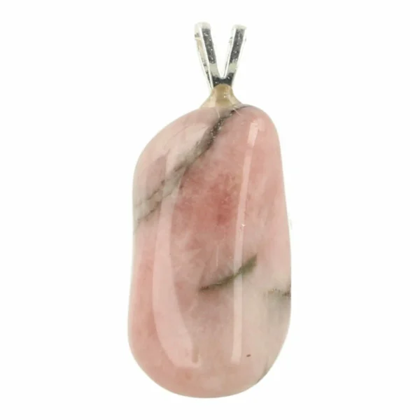 Aardbeikwarts hanger met oogje van zilver