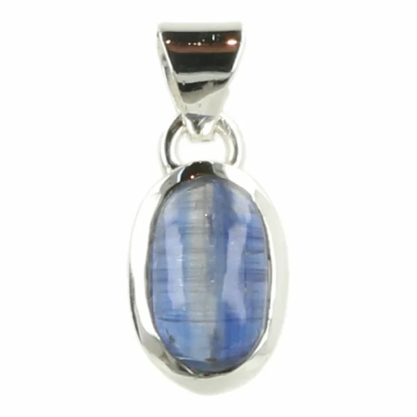 Mooie subtiele blauwe kyaniet hanger in zilver nr8