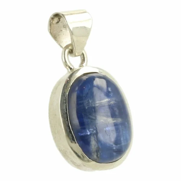 Topkwaliteit blauwe kyaniet hanger in zilver 'nr7' van 2cm hoog