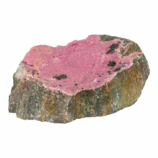 Fraaie roze cobalto calciet met malachiet nr2