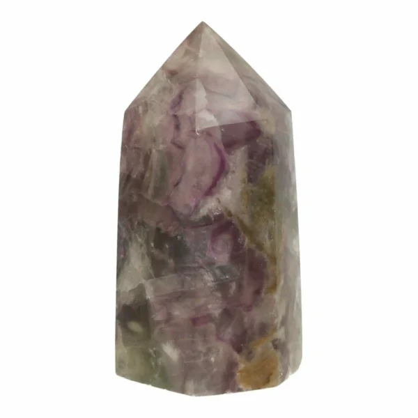 Regenboog fluoriet toren van 7,5cm hoog uit China