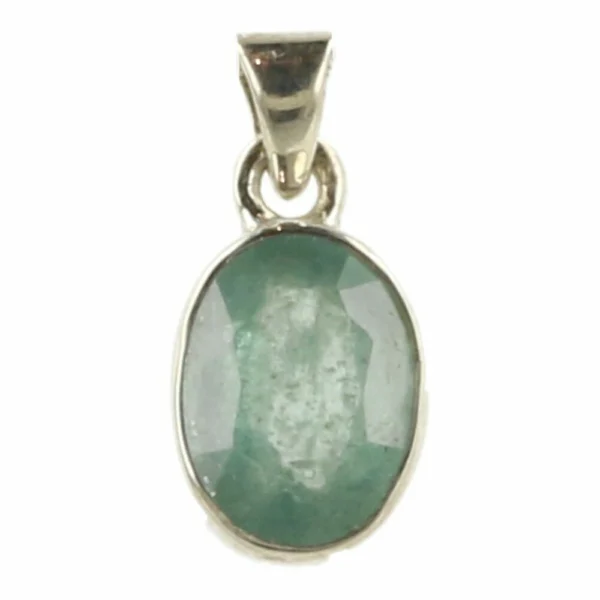 Mooie groene kyaniet hanger in zilver nr2 met facetgeslepen groene kyaniet