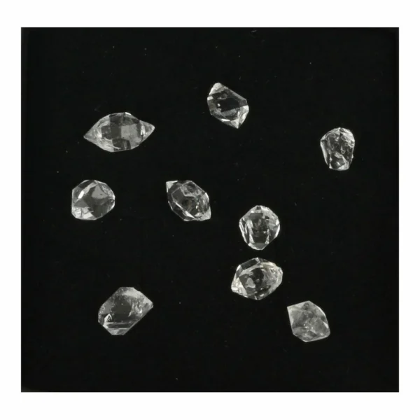 Fijne kleine Herkimer diamonds uit Pakistan van 10-12mm lang