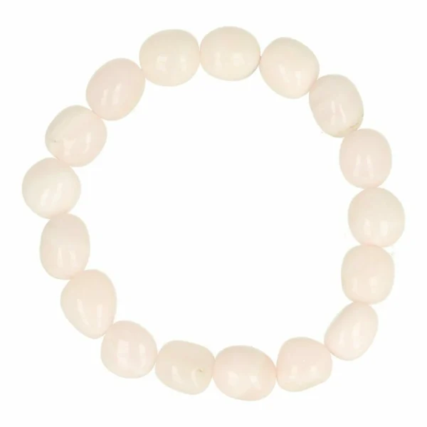 Mooie kwaliteit mangano calciet armband met kralen van circa 10mm lang en breed op rekbaar koord