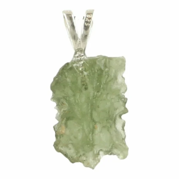 Mooie moldaviet hanger met zilveren oogje 'nr10'